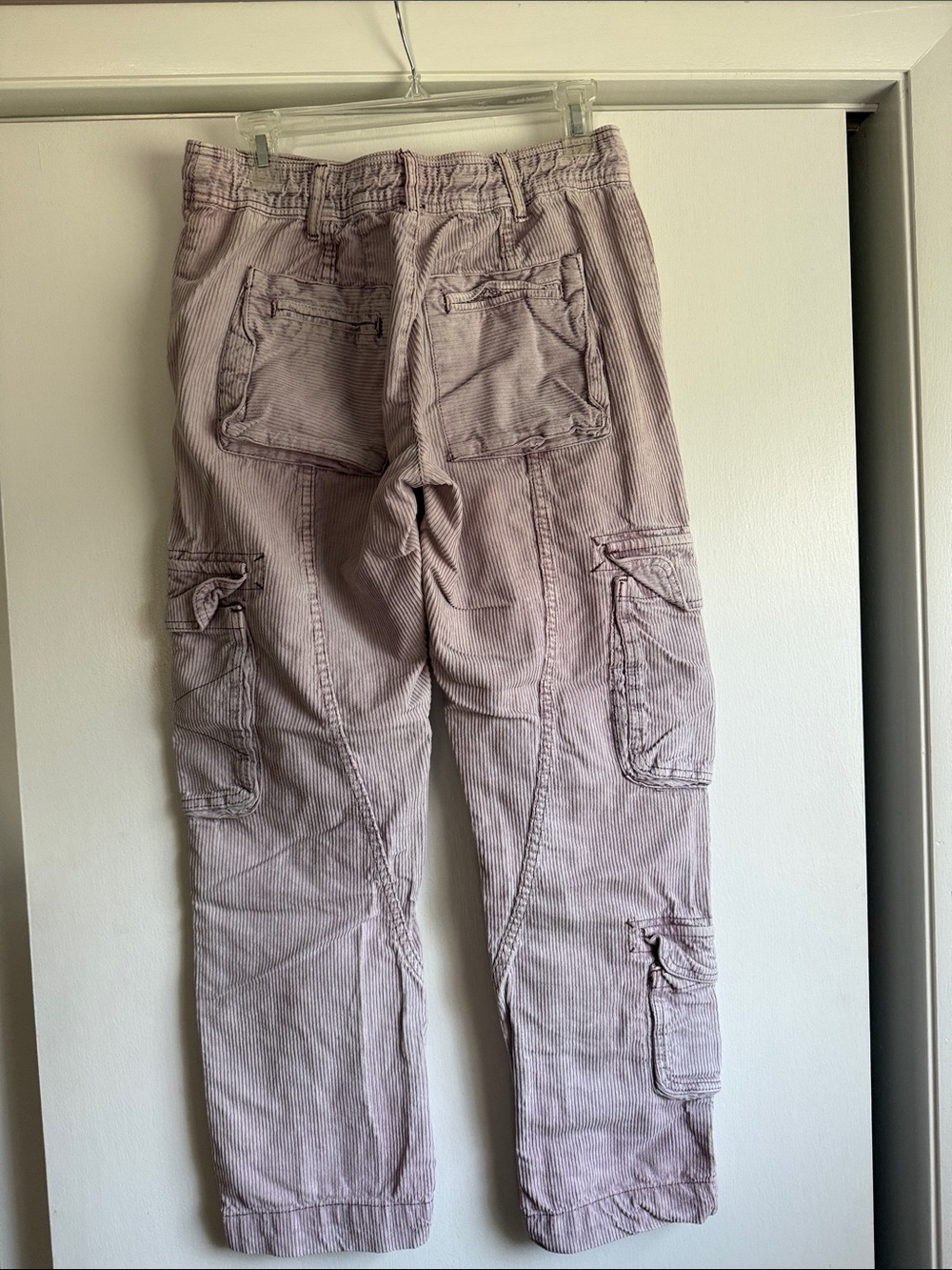 Free People Tahiti Cargo Pants Utility Mid Rise Baggy in Misty Plum Lilac - Picture 4 of 5